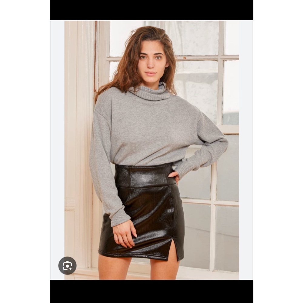 Free People Holding onto a Dream Coated Glossy Faux Leather Mini